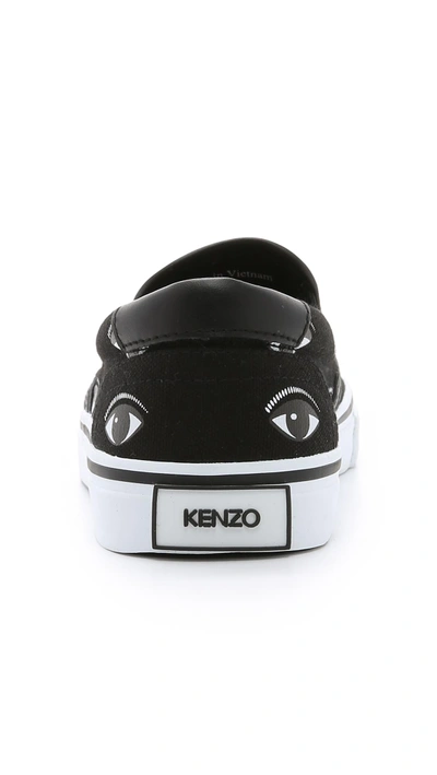Shop Kenzo Eyes Slip On Sneakers In Noir