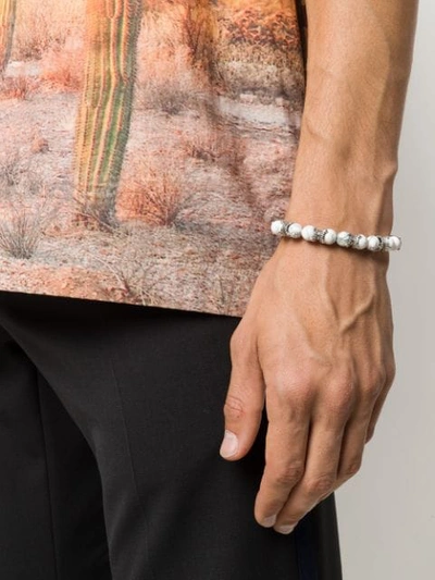 Shop Emanuele Bicocchi Beaded Bracelet In Silver
