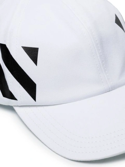 Shop Off-white Diagonal Stripe Print Baseball Cap In White