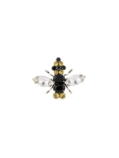 Shop Etro Bubble Bee Gemstone Brooch In Black