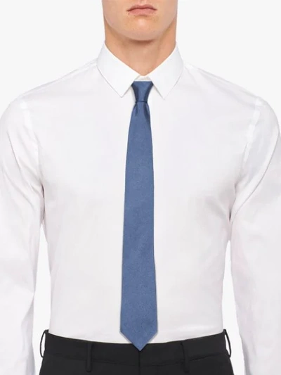 Shop Prada Satin Tie In Blue