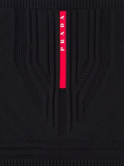 Shop Prada Technical Knit Neck Warmer In Black