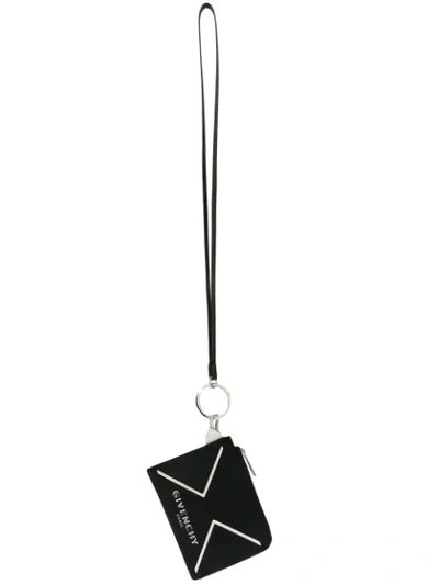Shop Givenchy V-shape Cut Cardholder In Black