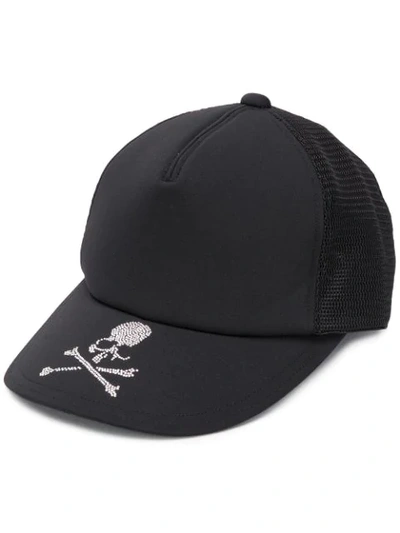 Shop Mastermind Japan Embellished Skull Baseball Cap In Black
