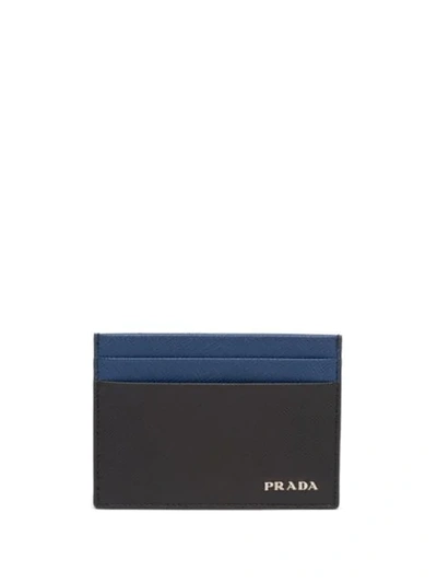 Shop Prada Two-tone Cardholder In Black