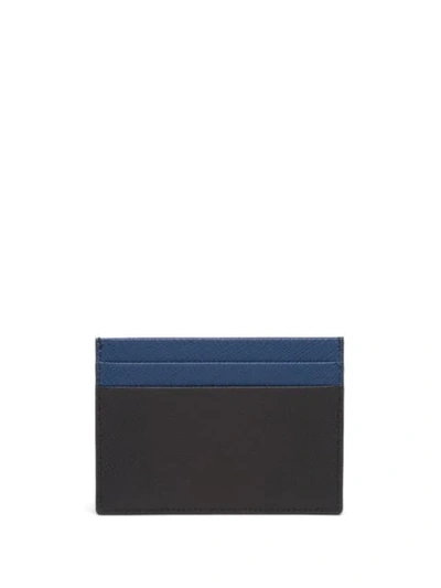 Shop Prada Two-tone Cardholder In Black