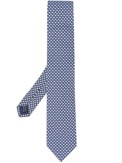 Shop Ferragamo Umbrella Print Tie In Blue