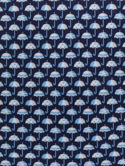 Shop Ferragamo Umbrella Print Tie In Blue