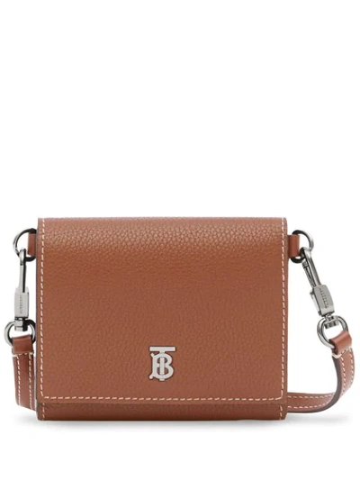 Shop Burberry Small Strap Wallet In Brown