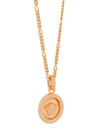 Shop Versace Medusa Pendant Necklace In Gold