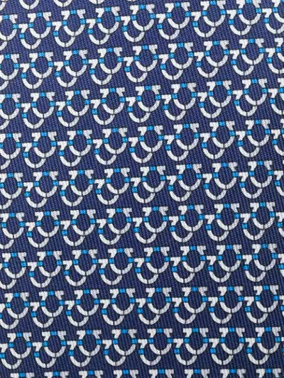 Shop Ferragamo Gancini-print Silk Tie In Blue