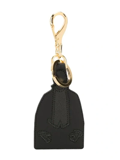 Shop Undercover Stitched Tie Keyring In Black
