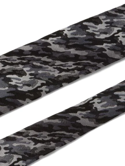 Shop Prada Jacquard Camouflage Tie In Grey