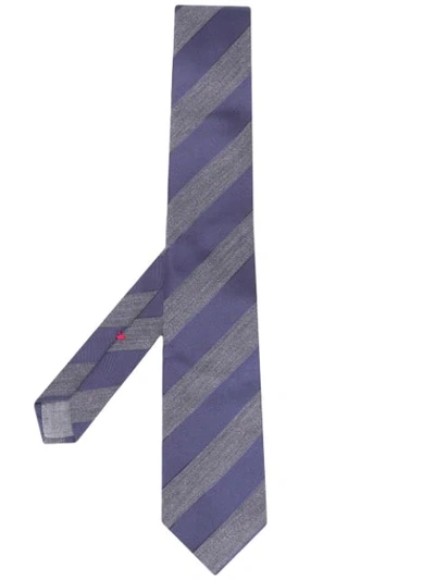 Shop Brunello Cucinelli Diagonal Stripes Tie In Blue