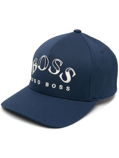 Shop Hugo Boss Logo-print Baseball Cap In Blue
