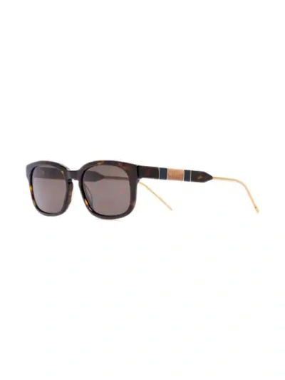Shop Gucci Tortoiseshell-effect Square Sunglasses In Black