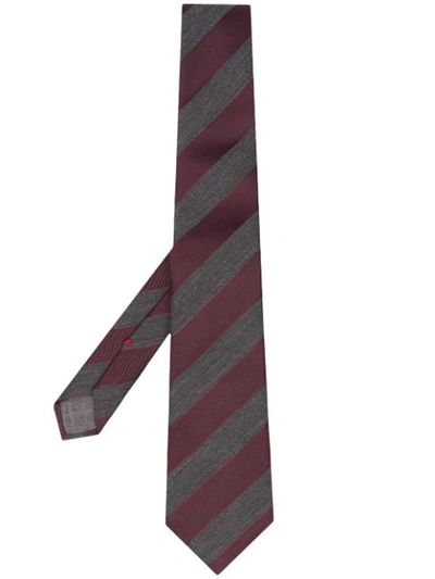 Shop Brunello Cucinelli Stripe Tie In Grey