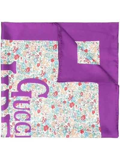 Shop Gucci X Liberty Floral Print Scarf In Purple