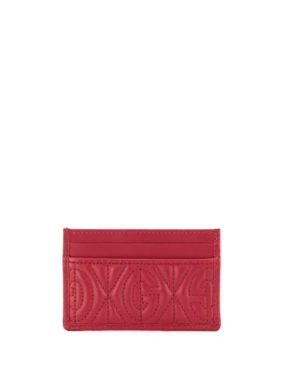 Shop Gucci G Quilted Cardholder In Red