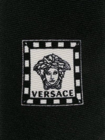 Shop Versace Gv Signature Motif Tie In Black