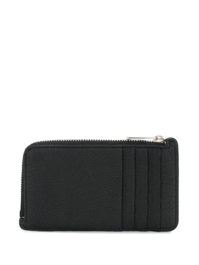 Shop Loewe Embossed Leather Cardholder With Zip Pocket In Black