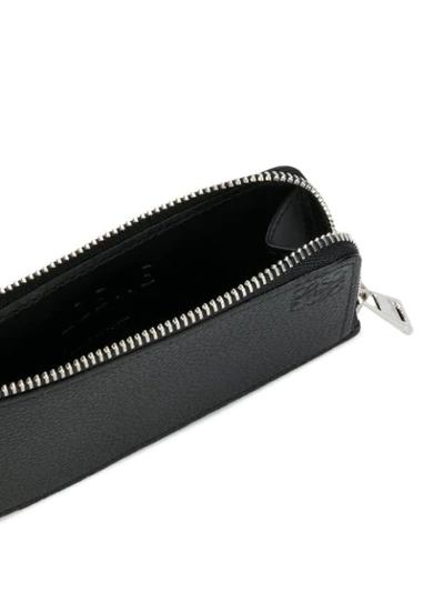 Shop Loewe Embossed Leather Cardholder With Zip Pocket In Black