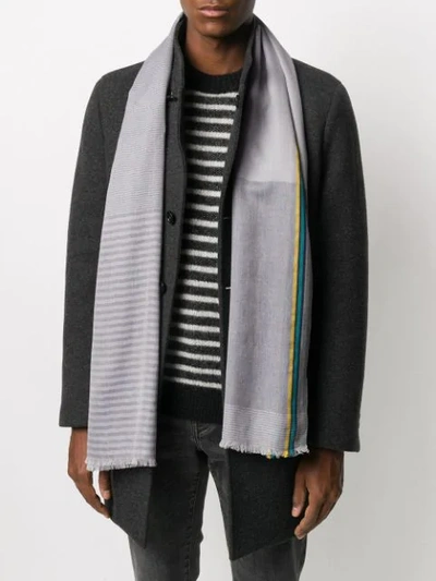 Shop Ps By Paul Smith Jacquard Scarf In Grey