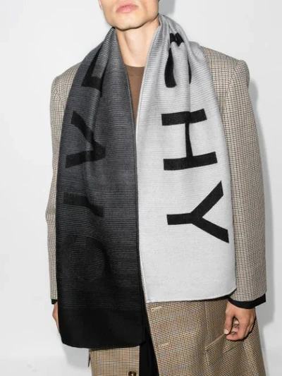 Shop Givenchy Logo Knitted Scarf In Black