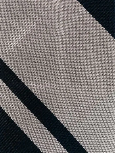 Shop Thom Browne Baseball Striped Silk Tie In Blue