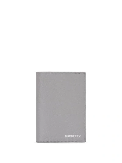 Shop Burberry Logo-print Passport Holder In Grey