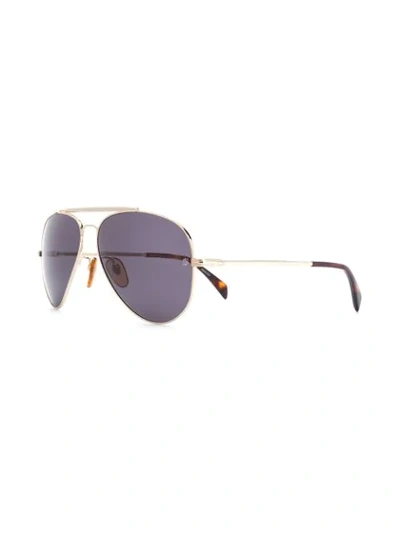 Shop David Beckham Eyewear Db 1004/s Full Rim Aviator Sunglasses In Gold