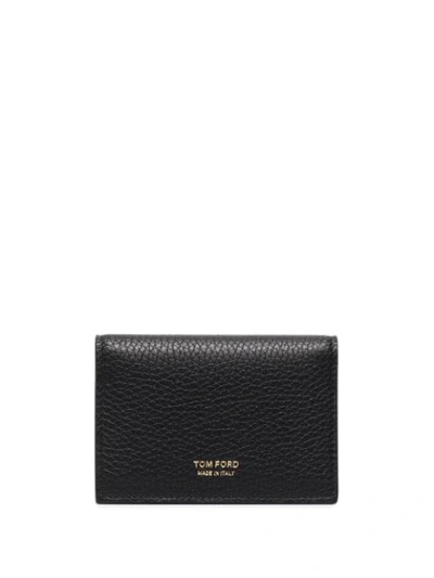 Shop Tom Ford Pebbled Leather Billfold Wallet In Black
