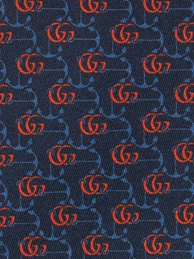Shop Gucci Anchor Logo Print Tie In Blue