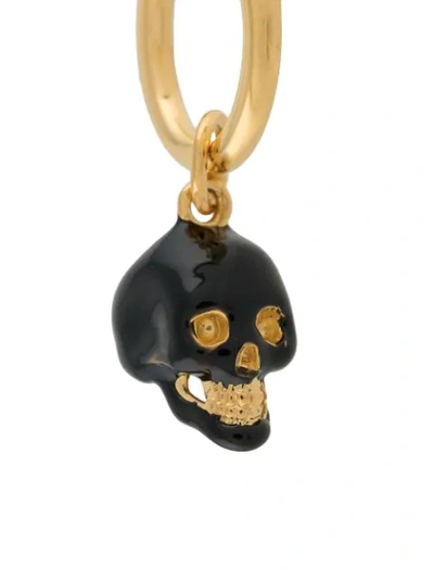 Shop True Rocks Skull Hoop Single Earring In Gold