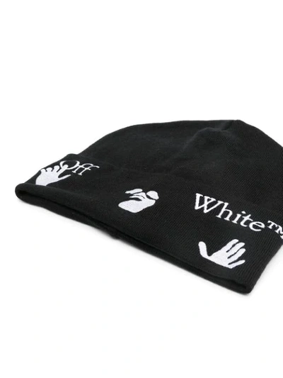 Shop Off-white Logo-print Beanie In Black