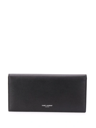 Shop Saint Laurent Logo Cardholder In Black