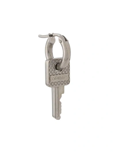 Shop Off-white Key-shaped Earring In Silver