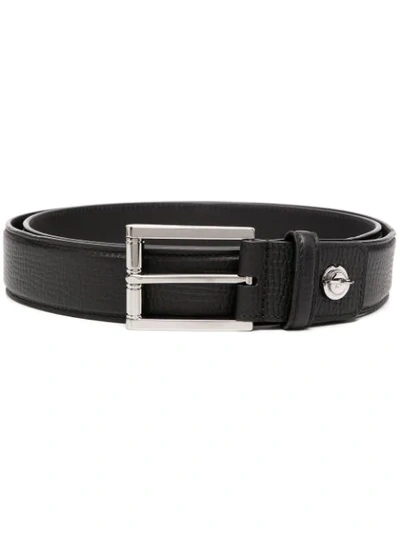 Shop Brioni Textured Leather Belt In Black