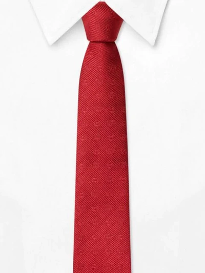 Shop Gucci Striped Horsebit-print Tie In Red