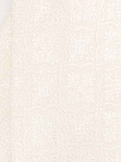 Shop Dolce & Gabbana Geometric Embroidery Silk Tie In White