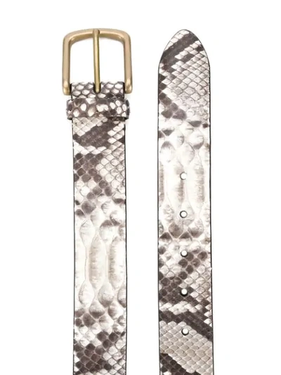 Shop Anderson's Snakeskin Print Belt In Brown