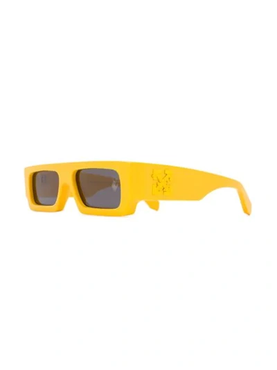 Shop Off-white Arrow Logo Sunglasses In Yellow