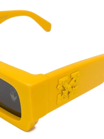 Shop Off-white Arrow Logo Sunglasses In Yellow