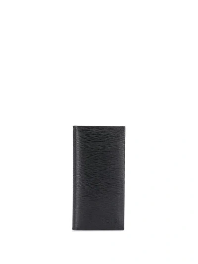 Shop Ferragamo Gancini Vertical Bi-fold Wallet In Black