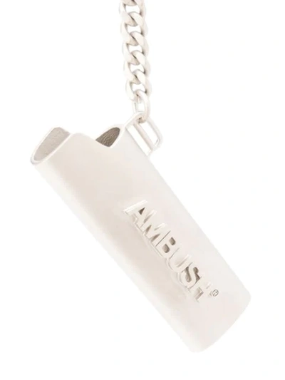 Shop Ambush Logo Charm Keyring In Silver