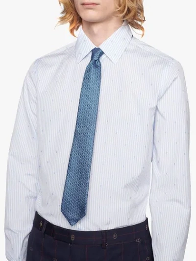 Shop Gucci Interlocking G Horsebit Necktie In Blue