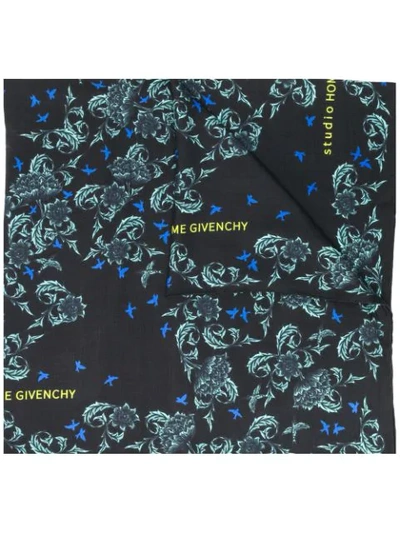 Shop Givenchy Floral-print Scarf In Black