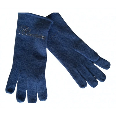 Pre-owned Blumarine Blue Wool Gloves