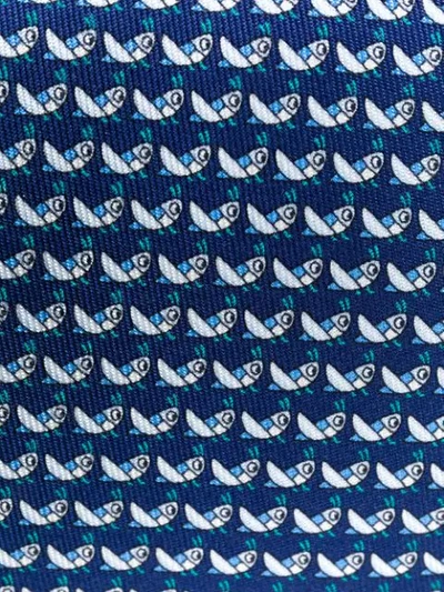 Shop Ferragamo Animal-print Silk Tie In Blue