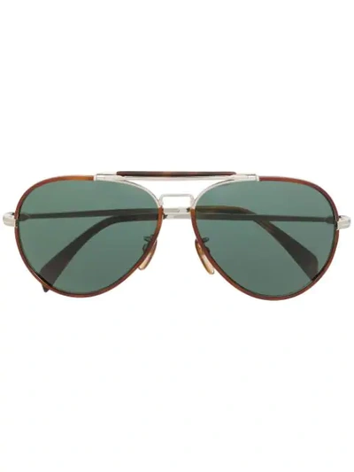 Shop David Beckham Eyewear Db 7003 Aviator-frame Sunglasses In Brown